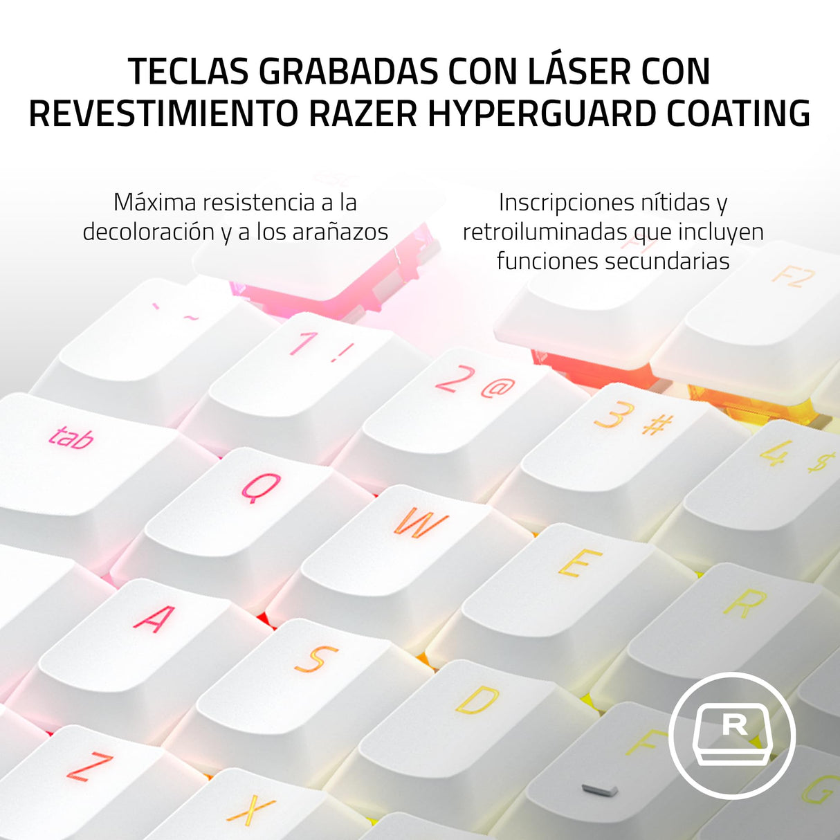 Razer DeathStalker V2 Pro Tenkeyless (Interruptor Rojo) - Teclado Óptico Inalámbrico para Juegos de Bajo Perfil (Interruptores Ópticos Lineales, HyperSpeed Wireless, Bluetooth 5.0) Diseño US, Blanco