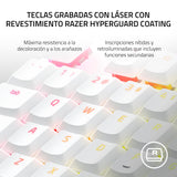 Razer DeathStalker V2 Pro Tenkeyless (Interruptor Rojo) - Teclado Óptico Inalámbrico para Juegos de Bajo Perfil (Interruptores Ópticos Lineales, HyperSpeed Wireless, Bluetooth 5.0) Diseño US, Blanco