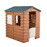 FEBER - Camping Cottage, cabaña de Juegos, una casita de Juguete Inspirada en la Naturaleza y con Aspecto de Madera, con Ventanas y Puerta abatibles,niños y niñas a Partir de 1año, Famosa (FEB05000)