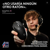 Logitech G PRO X SUPERLIGHT 2, Ratón inalámbrico para gamingratón Pro-Grade de 60 g con 5 botones programables, sensor de 44 000 DPI, velocidad de respuesta de 8 kHz, carga USB-C para PC/Mac - Negro