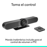 Logitech MeetUp, Sistema de Cámara para Conferencias, Webcam Ultra HD 4K/1080p/720p, 3 Micrófonos/Altavoces Personalizables, Amplio Campo Visual 120 grados, PC/Mac/Portátil/Macbook/Tablet Negro
