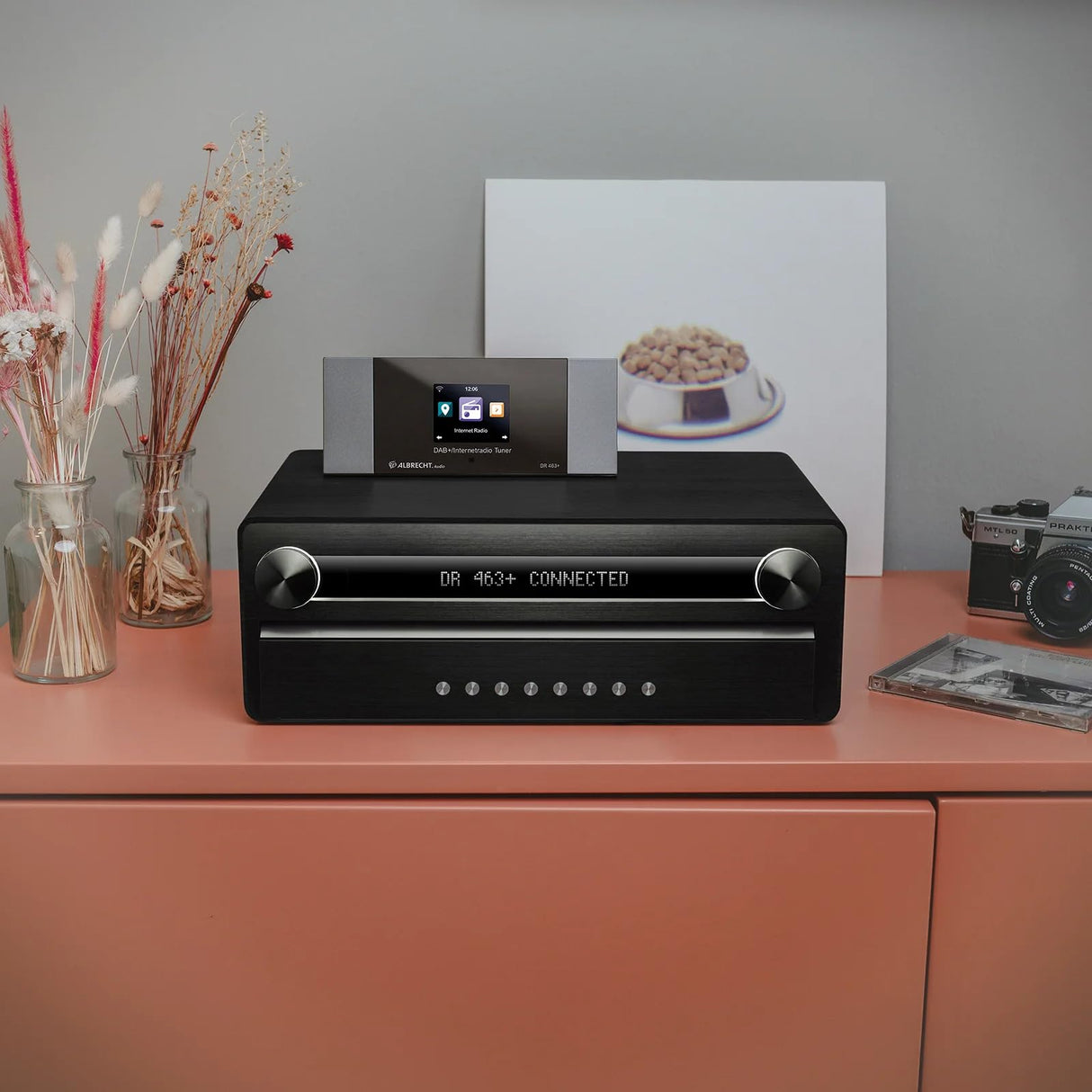 Albrecht DR463 - Adaptador para Radio por Internet y Dab+ para reequipar radios y Equipos estéreo, recibe música a través de Bluetooth®, WLAN, Dab+
