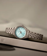 Timex Trend TW2W90700 - Reloj de Mujer 25 mm, Brazalete de Acero Inoxidable en Tono Plateado, Esfera Azul y Caja en Tono Plateado