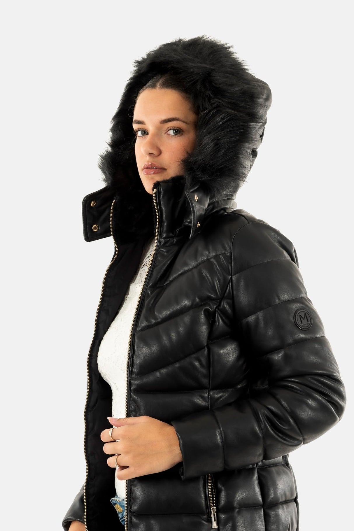 Morgan 242-gkidia Chaqueta de Plumas, Negro, 36 para Mujer