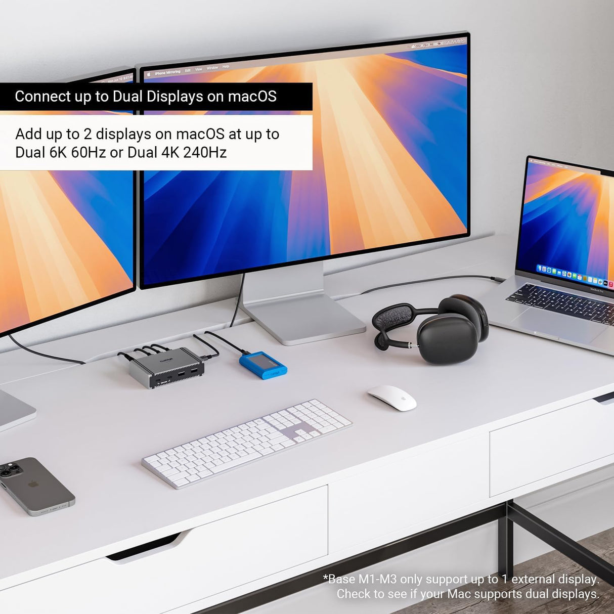 CalDigit E5 - Thunderbolt 5 Element 5 Hub - 9-Puerto, 4 x Thunderbolt 5/USB4 v2 Puertos, 3xUSB-A y 2xUSB-C 10Gb/s Puertos, Single 8K, Dual 6K/8K, Oro Dual 4K@240Hz Displays, 90W Charging, 0,8 m Cable