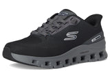 Skechers Arch Fit Glide-Step Pro, Zapatillas Hombre, Black Knit/Charcoal PU, 44 EU