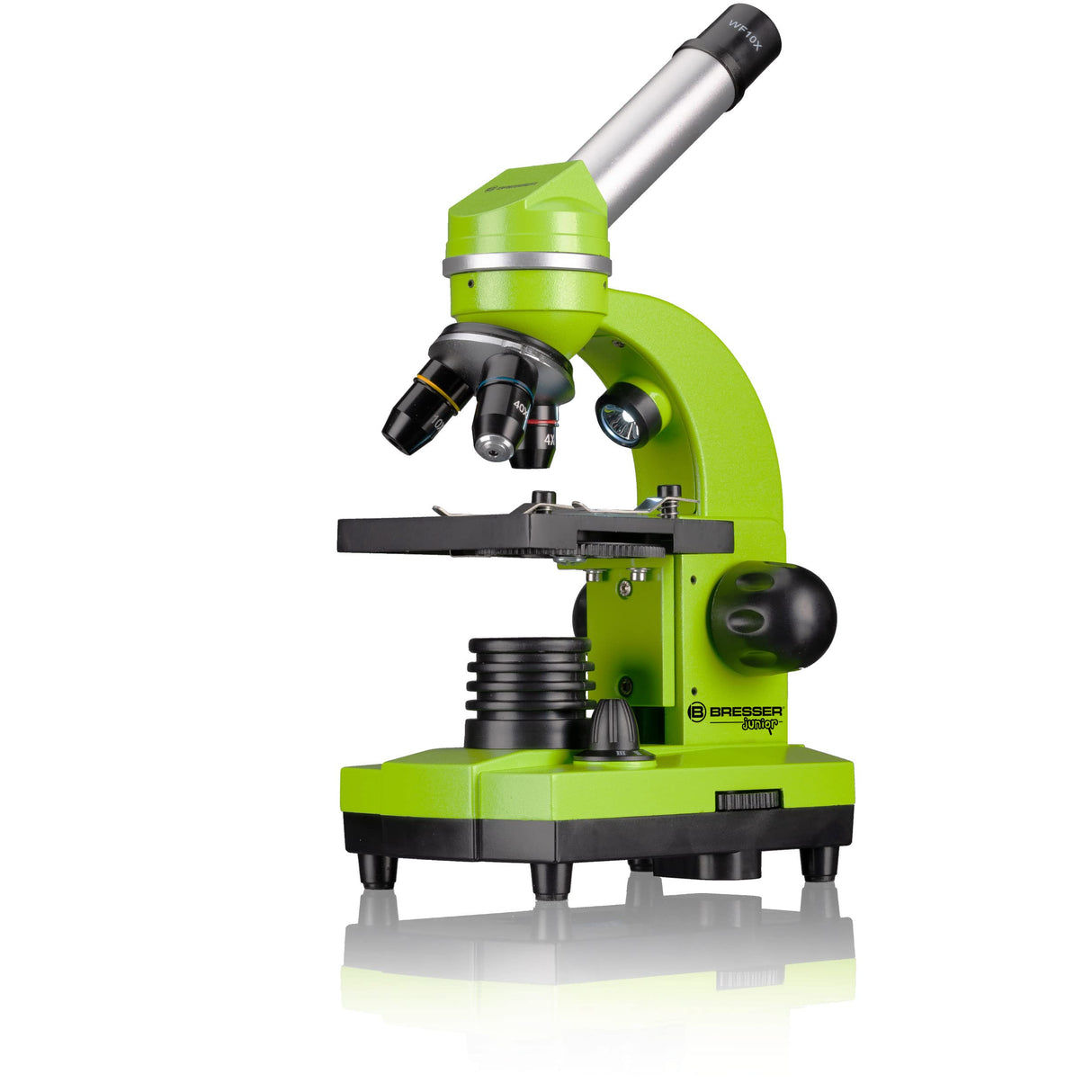 Bresser Microscopio para Estudiantes Biolux Sel con Soporte para Smartphone, Ricos Accesorios y Sistema de Zoom Barlow para niños, Principiantes y Adultos, Color Verde
