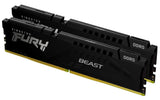 Kingston Fury Beast Negro DDR5 128GB (2x64GB) 5600MT/s CL40 DIMM Memoria Gamer para Ordenadores de sobremesa Kit de 2 AMD Expo e Intel XMP - KF556C40BBK2-128