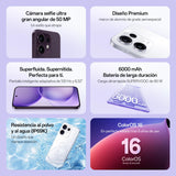 OPPO Reno16 5G Teléfono 8+256GB 6000mAh 120Hz 50MP, Pop White