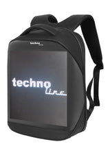 Technoline Mochila LED, mochila para ordenador portátil, mochila publicitaria, personalización, fuente, animación, imágenes, transferencia de datos a través de Bluethooth, control a través de la