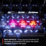 SteelSeries Apex Pro TKL Gen 3 Blanco - Teclado Mecanico Gaming - HyperMagnetic Interruptores OmniPoint 3.0 - Accionamiento Ajustable - Rapid Trigger - Preajustes - Rapid Tap - RGB - OLED - US QWERTY