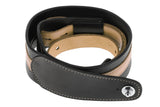 GEWA Correa para guitarra serie Prestige, cuero auténtico, ancho 65 mm, largo 103-139 cm, Cierres de seguridad: cromados, negro perforado/marrón, negro punteado/marrón claro, hechos a mano en Europa