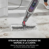 Shark Mopa de vapor automática [S6003EU] Klik N’ Flip, Steam Blast, Dirt Grip, 3 Controles inteligentes de vapor directo, Burdeos/ Gris Acero