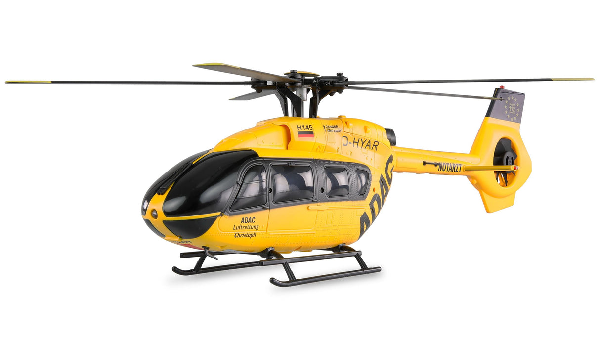 Amewi ADAC H145 - Helicóptero sin escobillas (6 Canales, 6 G, RTF, teledirigido, Modelo de Licencia), Color Amarillo