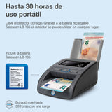 Detector de billetes falsos portátil Safescan 155-S completo para verificar rápidamente billetes - Detector billetes falsos con 7 puntos de detección - Detector de billetes falsos 100% fiable
