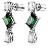 Swarovski Pendientes Mesmera, Tallas mixtas, Verdes, Baño de rodio