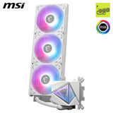 MSI MAG CORELIQUID I360 AIO WHITE CPU Refrigeración líquida, Colplate ampliada, ventiladores ARGB Blockhead y LDB, radiador de flujo dividido, Mystic Light, Compatible con Intel y AMD