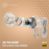 JBL Tour Pro 3, Earbuds inalámbricos True Wireless, estuche de carga inteligente, 40 h de autonomía, Bluetooth, cancelación de ruido adaptativa, JBL Spatial 360 Sound y seguimiento de cabeza, latte