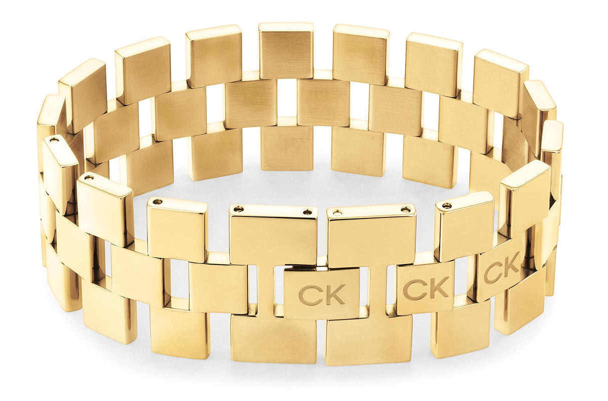 Calvin Klein Pulsera de Eslabones para Mujer Colección GEOMETRIC en Oro Amarillo - 35000244