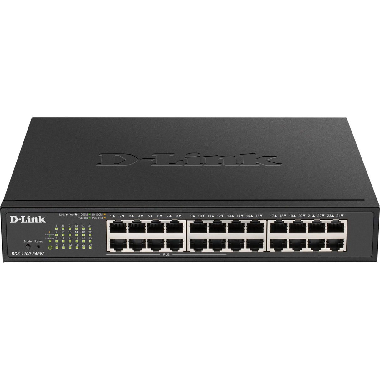D-Link DGS-1100-24PV2/E, Switch Smart 24 Puertos Gigabit, PoE, Power Over Ethernet, Gestión Web, Layer 2, VLAN, IGMP Snooping, VoIP VLAN, QoS, Seguridad Red - Cable de alimentación de la UE