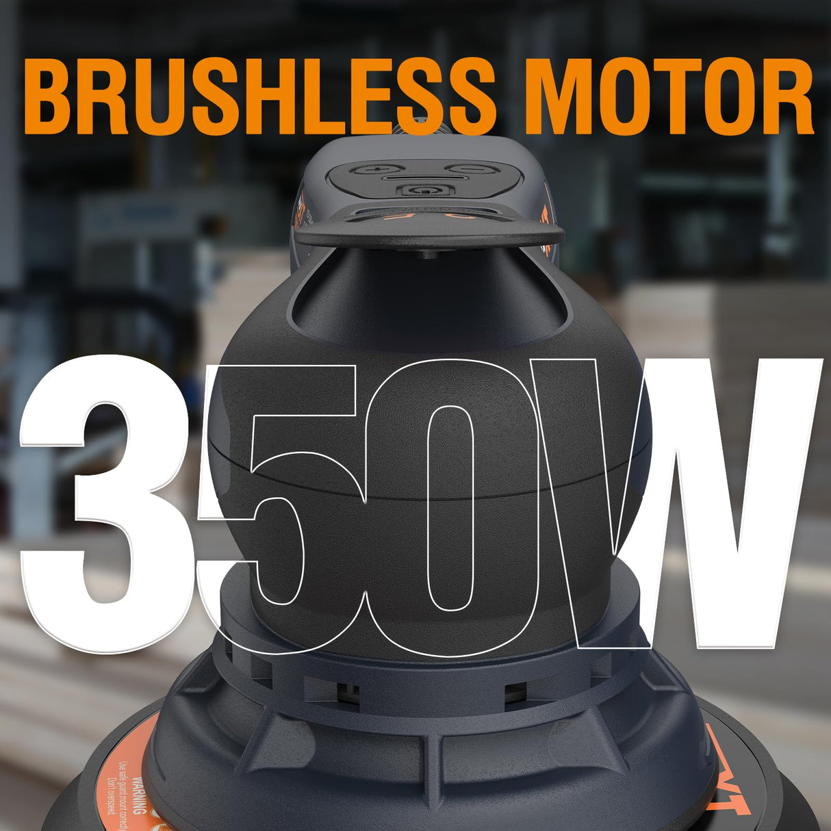 Lijadora orbital 2,5 mm sin escobillas 350W MAXXT, Lijadora electrica 150mm 4000-10000RPM-(6 velocidades ajustables) Freno automático-2s, conexión de tres núcleos y 10 hojas de papel de lija