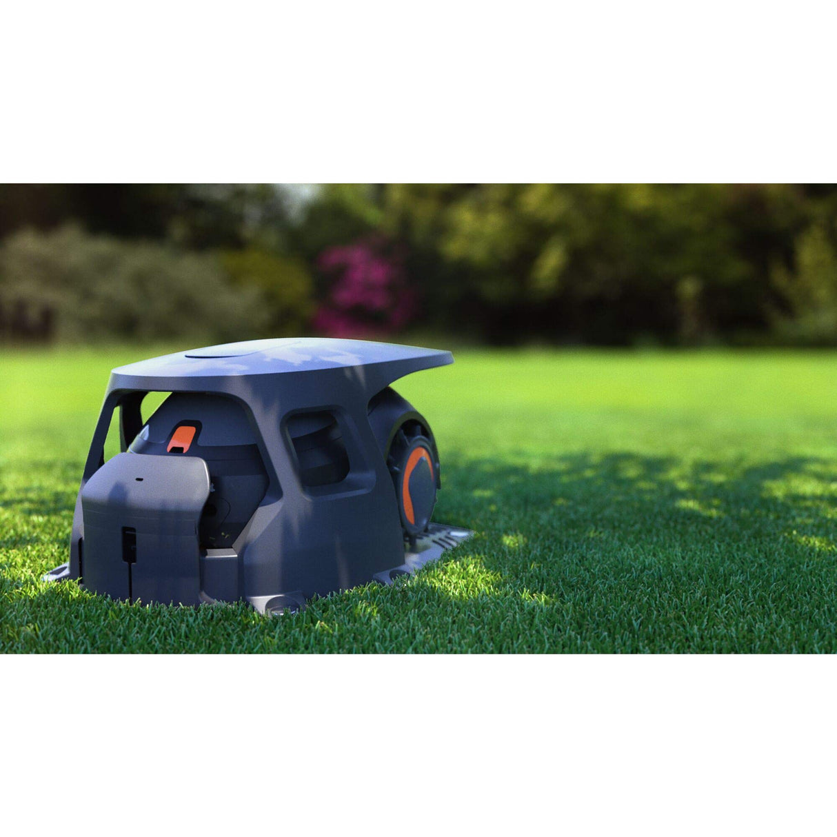 BLACK+DECKER BCRMW123 Robot Cortacésped Gama Alta con Limpiador Caseta y una batería de Litio de 12V y 4.3Ah Cubre hasta 700m2 de jardín