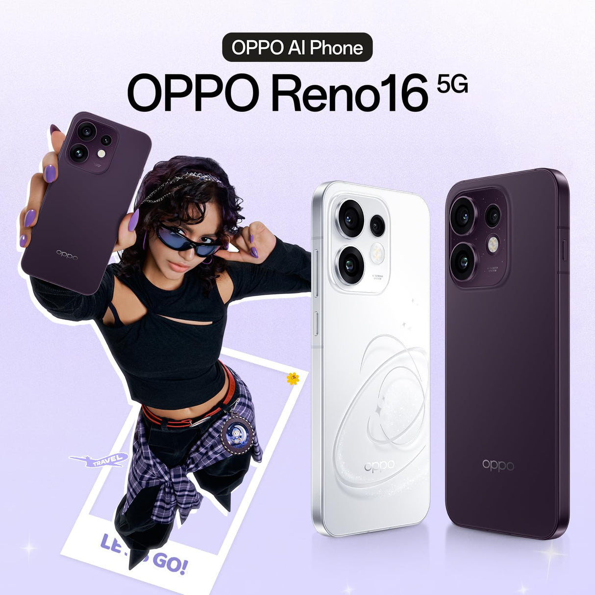 OPPO Reno16 5G Teléfono 8+512GB 6000mAh 120Hz 50MP, Pop White