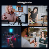 NEEWER Kit Vlogging para Teléfono con Luz LED RGB/Sistema Micrófono Inalámbrico Lavalier/Trípode para Teléfono Selfie Palo, Creador Contenido Esencial para iPhone Android Podcast Youtube, PA048