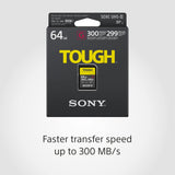 Sony SF-G64T UHS-II SD Tough Tarjeta de Memoria - 64GB Read 300mb/s Write 299mb/s