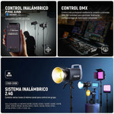 NEEWER 600W Luz LED Foco Video para Estudio 2,4G/App Control 87100Lux/1m, Luz Continua COB Bicolor 2700K-6500K con CRI95+, 12 Escenas, Foco Montura Bowens para Fotografía Grabación Streaming, FS600B