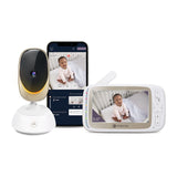 Motorola Nursery VM85 Connect Vigilabebés con Cámara – WiFi y App Móvil, Pantalla 5”, Visión Nocturna, Giro/Inclinación, Comunicación Bidireccional, Canciones de Cuna