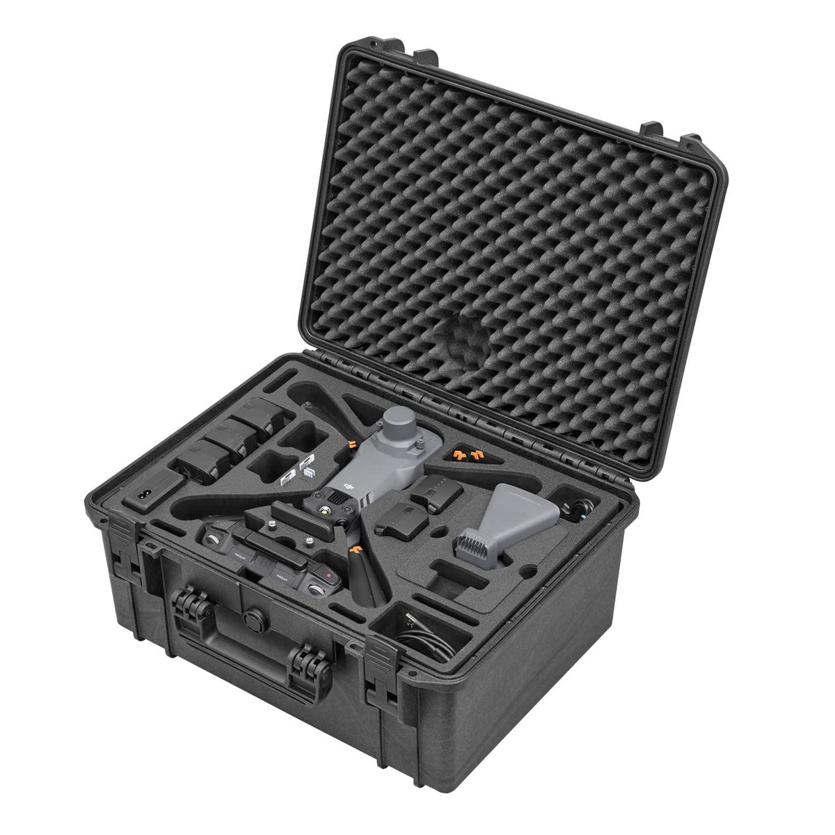 TOMcase Maleta Exterior Ready To Fly para dji Mavic 3 Enterprise/Thermal/Multispectral, Plus Combo, RC Pro Controller, Cargar en la Caja, IP67 Caso Impermeable - Made in Germany (Negro)