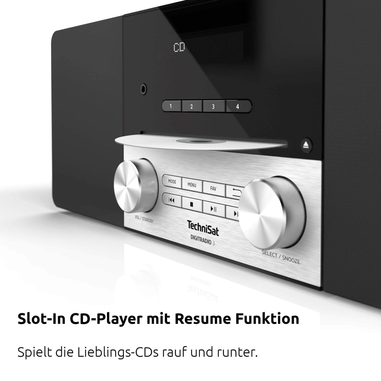 TechniSat DIGITRADIO 3 - Sistema Compacto de Radio Estéreo Dab (Dab+, FM, Reproductor de CD, Bluetooth, USB, Conexión para Auriculares, Entrada AUX, Radio Reloj Despertador, Pantalla OLED) Nogal