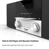 TechniSat DIGITRADIO 3 - Sistema Compacto de Radio Estéreo Dab (Dab+, FM, Reproductor de CD, Bluetooth, USB, Conexión para Auriculares, Entrada AUX, Radio Reloj Despertador, Pantalla OLED) Nogal
