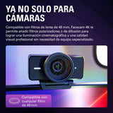 Elgato Facecam 4K – Webcam de Estudio 4K60, Calidad Tipo DSLR a 60 FPS, Compatible con filtros de Lente de 49mm, HDR, vídeo sin comprimir, área de Enfoque optimizada – USB-C para PC y Mac