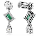 Swarovski Pendientes Mesmera, Tallas mixtas, Verdes, Baño de rodio