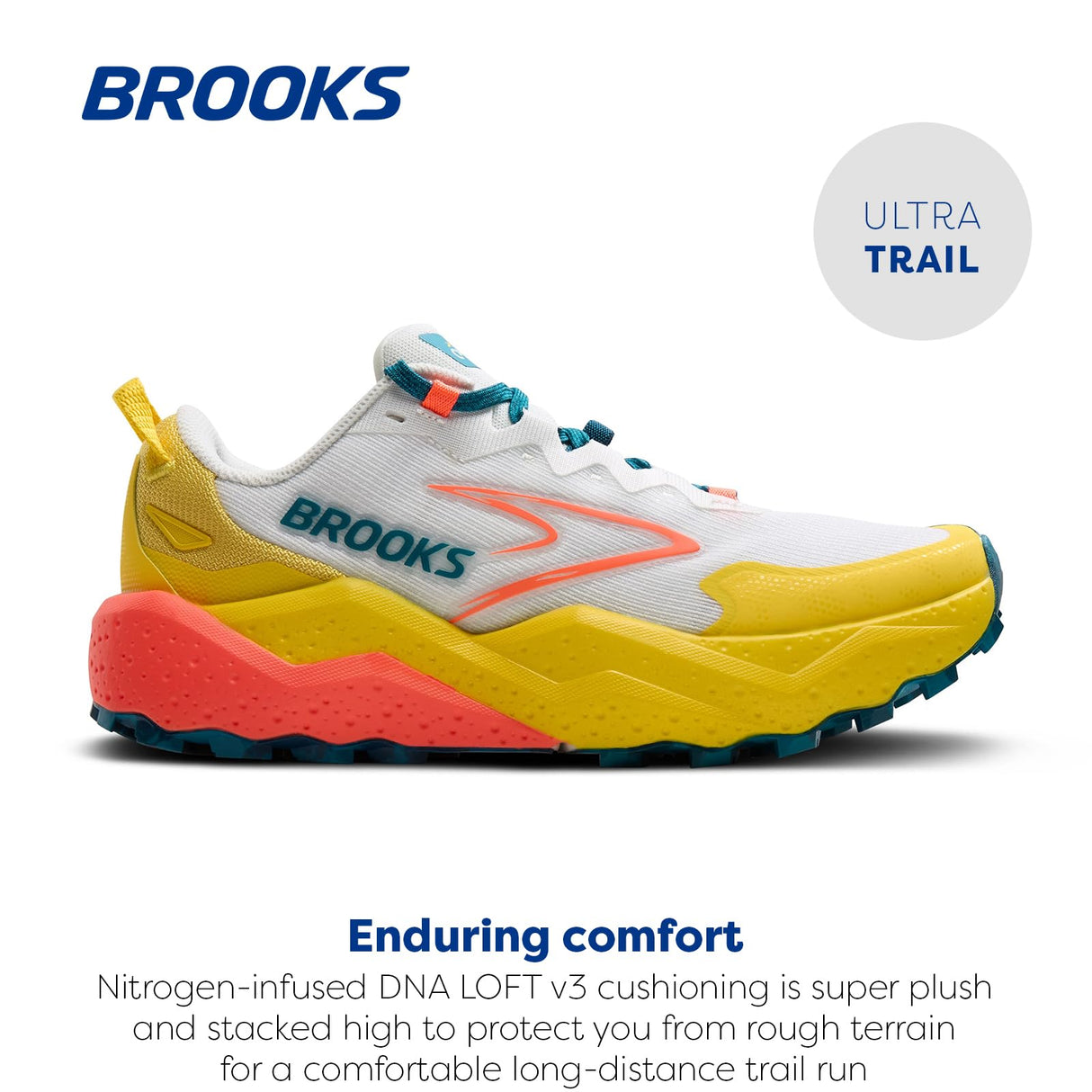 BROOKS Caldera 8, Sneaker Mujer, bit of Blue Quince Flame, 40.5 EU