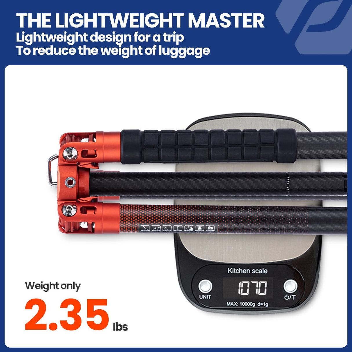 Fotopro X-Aircross 3 Video - Trípode Ligero para cámara de Viaje de 62 Pulgadas con Cabezal de Fluido de 2,35 Libras, trípode de Fibra de Carbono para cámara DSLR