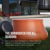 Polk Audio Atrium SUB100 Subwoofer pasivo para Exteriores, Cuenta con Controlador de Equilibrio dinámico de 10 Pulgadas de Largo Alcance,subwoofer de Disparo descendente, Durabilidad para Todo Tipo