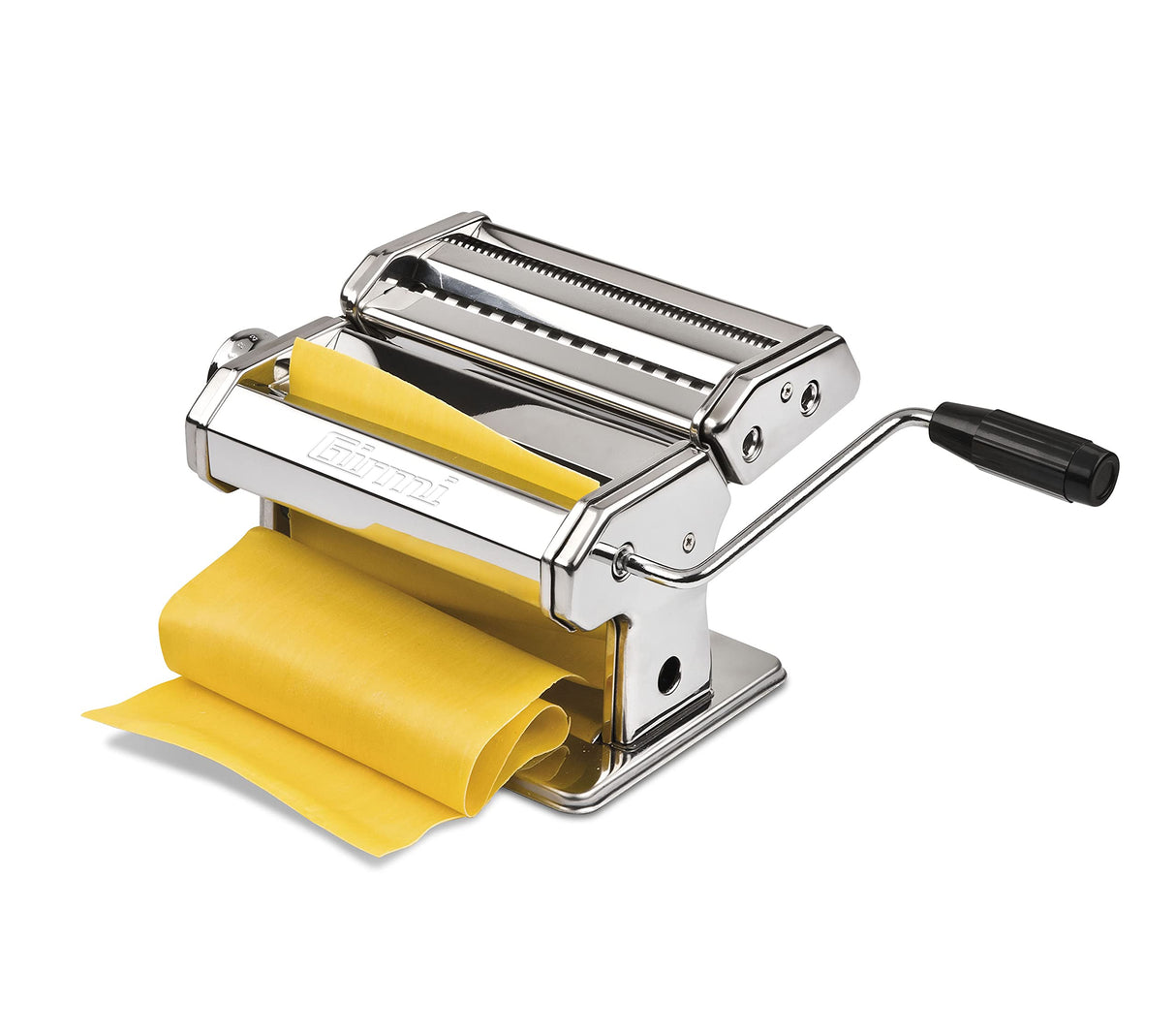 Girmi IM91 Máquina de pasta eléctrica, 90 W, Cuerpo en Acero Inoxidable, 2 velocidades y Pulse, 2 accesorios intercambiables, 5 formatos de pasta, Blanco