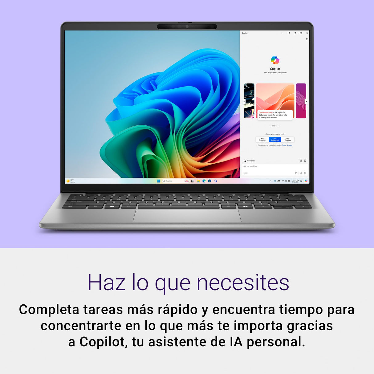 Dell Inspiron 14 (5441) Laptop Copilot+ PC FHD+ 14", Procesador Snapdragon X Plus, Graphic Qualcomm Adreno, 16GB RAM, 512GB SSD, Windows 11 Home, Teclado Retroiluminado QWERTY Español Titan Grey