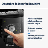 De'Longhi Magnifica S ECAM11.112.B, Cafetera Superautomática con Boquilla para Leche, Cafetera Espresso del Grano a la Taza con 2 Recetas One-Touch, Panel de Control Soft-Touch, 1450W, Negro