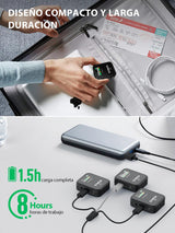 SYNCO Micrófono Lavalier inalámbrico, G2 (A2) 2.4GHz Clip en Solapa con Sistema de micrófono para Smartphone Cámara DSLR, Microfonos Inalambricos Solapa