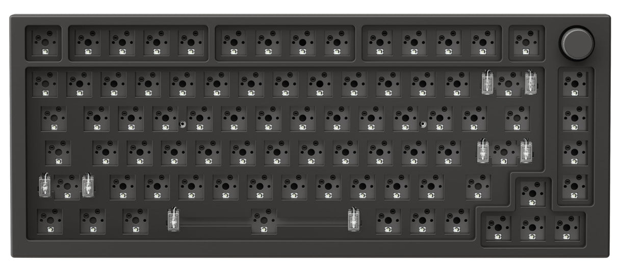 Glorious Gaming GMMK PRO 75% Barebones (solo carcasa) - Teclado gaming mecánico modular, TKL, carcasa de 1,5 kg, RGB, personalizable, switches de 5 pines, distribuciones internacional / ISO - Negro