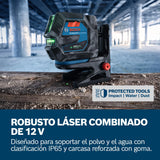 Láser combinado GCL 12V-50-22 CG de Bosch Professional (alcance de hasta 50 m con receptor, doble fuente de alimentación, soporte RM 20, GBA 12V 2.0Ah, GAL 12V-40, funda, L-Boxx 136)