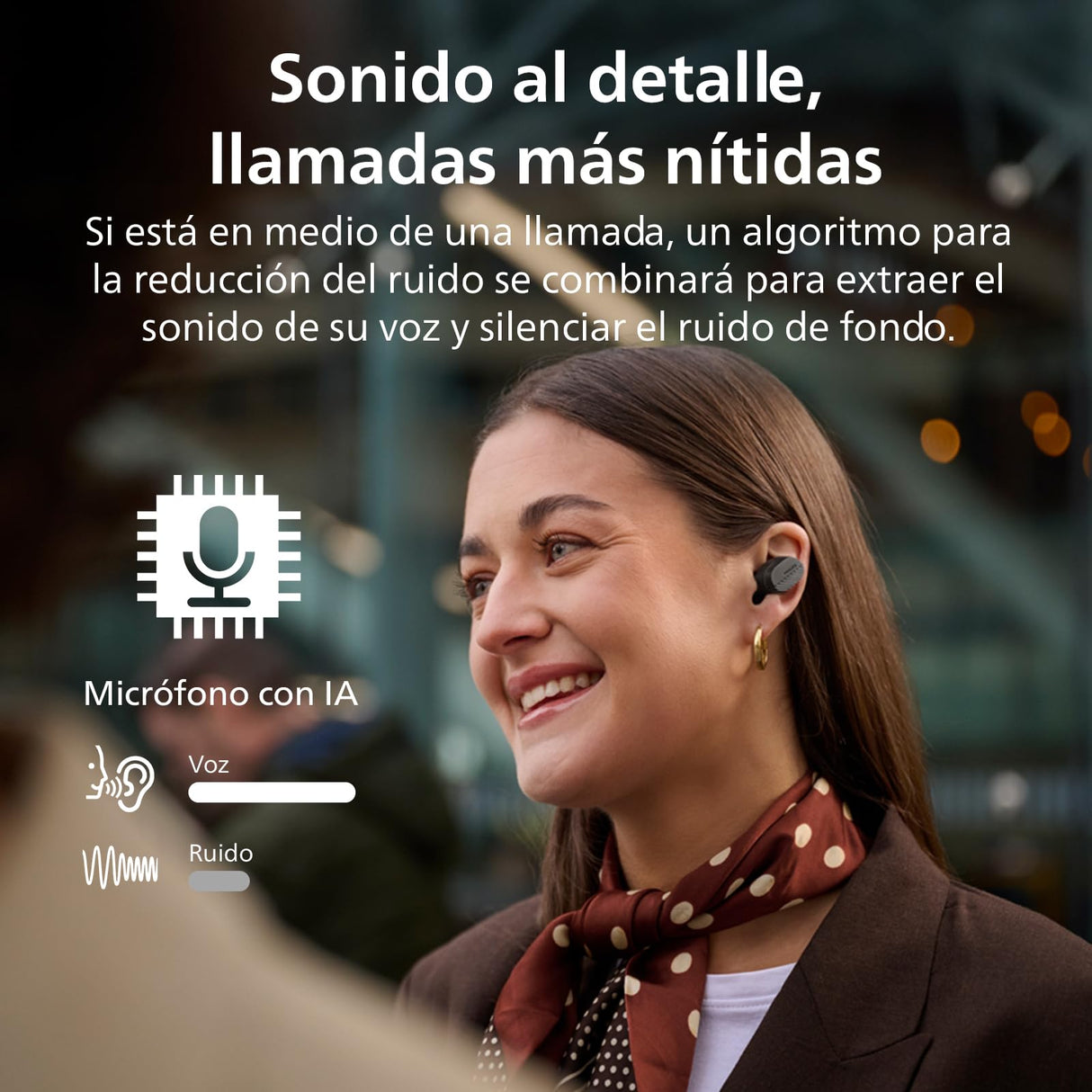 Philips TAT5000BK Auriculares pequeños in Ear Bluetooth Cancelación Ruido True Wireless - Graves dinámicos, Estuche de Bolsillo, 40 h reproducción, Llamadas claras, Desplazamientos o Deporte - Negro