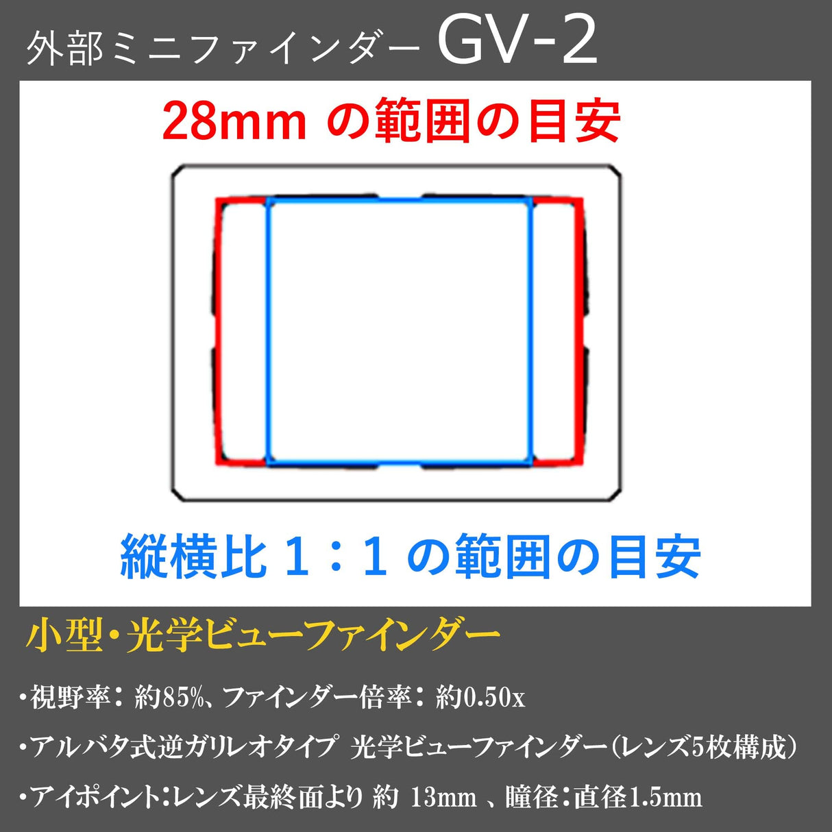 Ricoh GV-2 - Visor Externo para GXR, GR Digital I-IV (Marco de 28 mm)