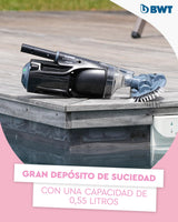 Aspirador Piscina bateria FSA400 BWT inalámbrico Potente | sin Barra telescópica | limpiafondos Recargable ergonómico Ligero para Jacuzzi y SPA | aspiradora portátil eficiente con Filtro extraíble