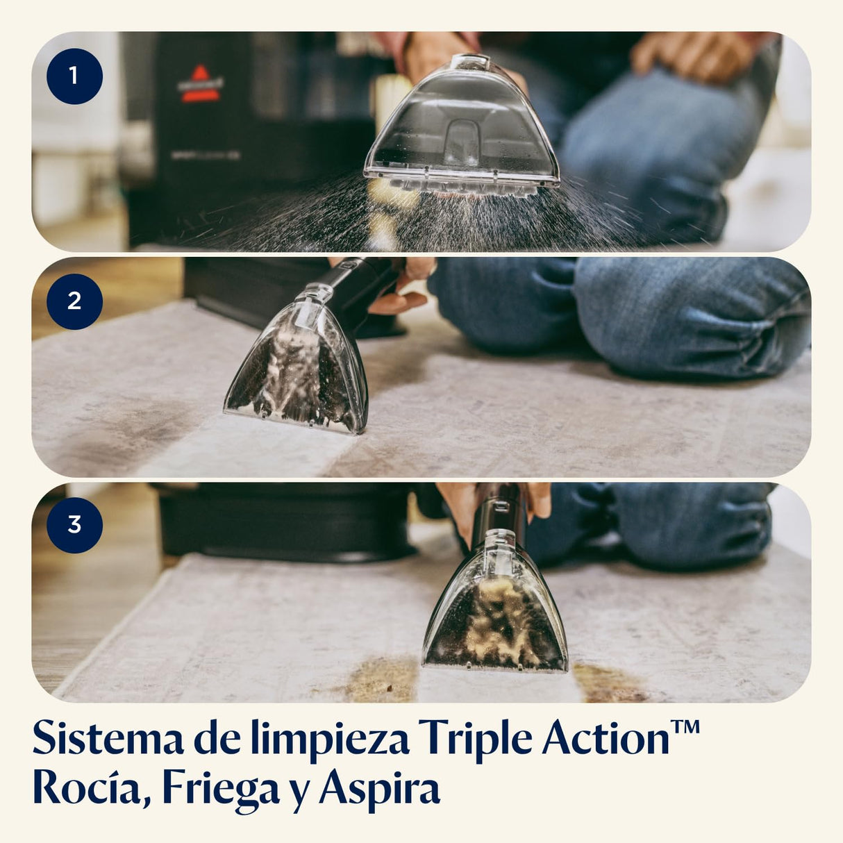 BISSELL SpotClean C5, Aspiradora de Agua Tapicería, Lava Aspiradora Ligera con Sistema Triple Action, Limpiador de Liquidos para Alfombras, Tapicería, Sofá, Auto & Más, Motor Potente de 400W, 3861N