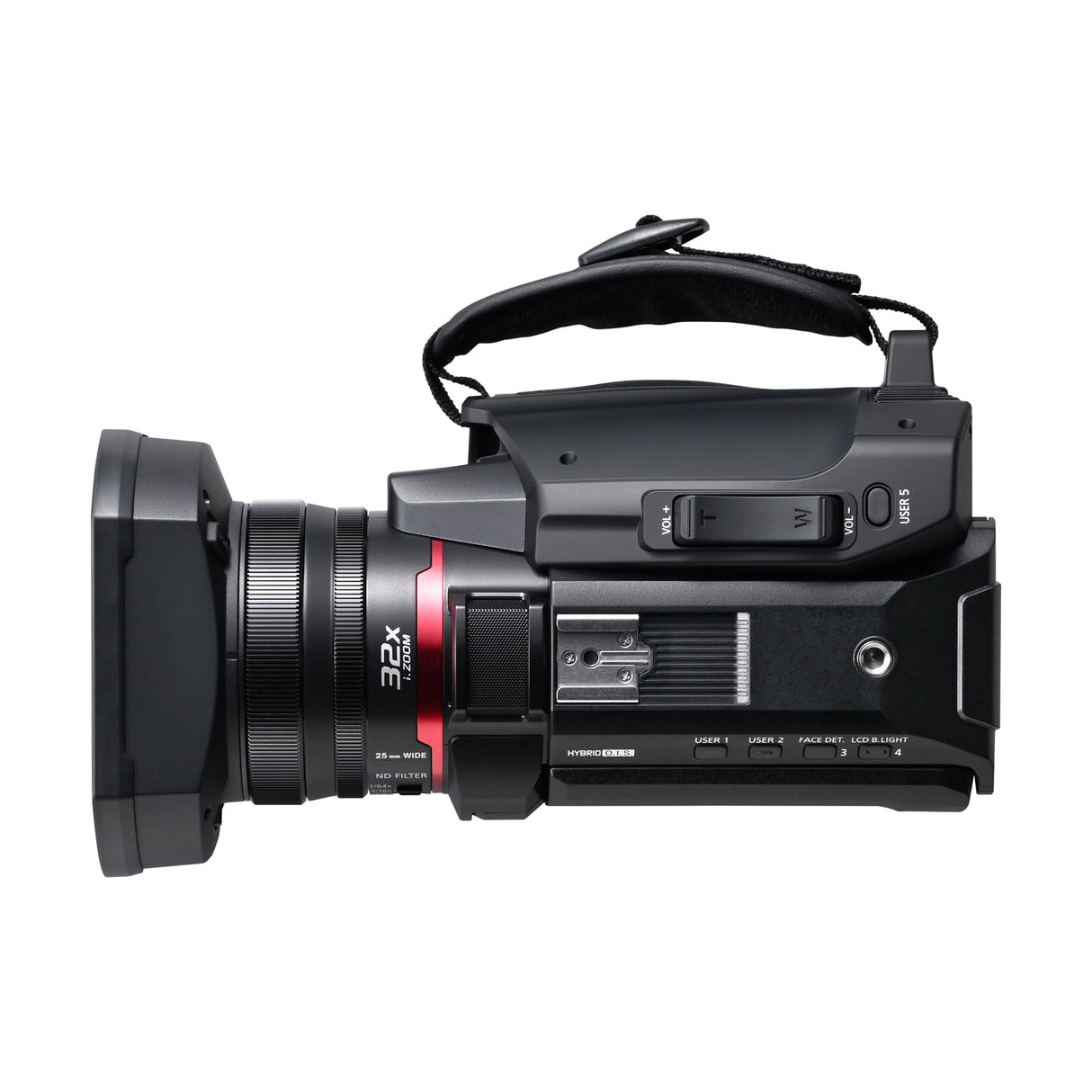 Panasonic HC-X1200E 4K 60p Videocámara Estilo De Mano con Lente Gran Angular de 25 mm, Zoom Óptico de 24x, OIS Híbrido de 5 Ejes, USB PD, Negra
